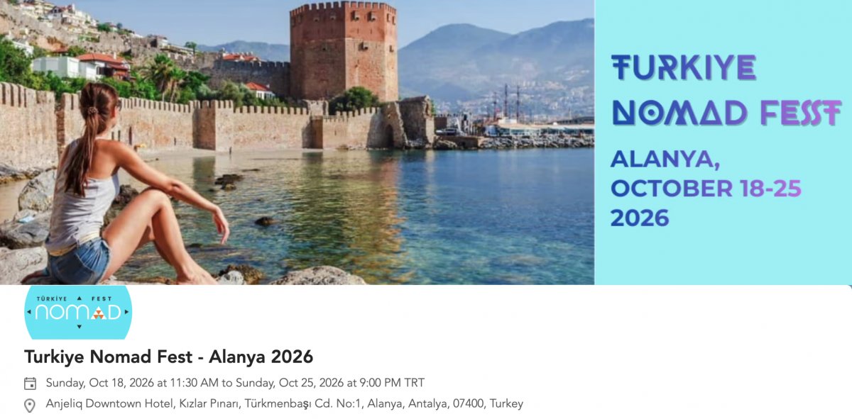20%OFF | Turkiye Nomad Fest - Alanya 2026 | Code【FKALN26】